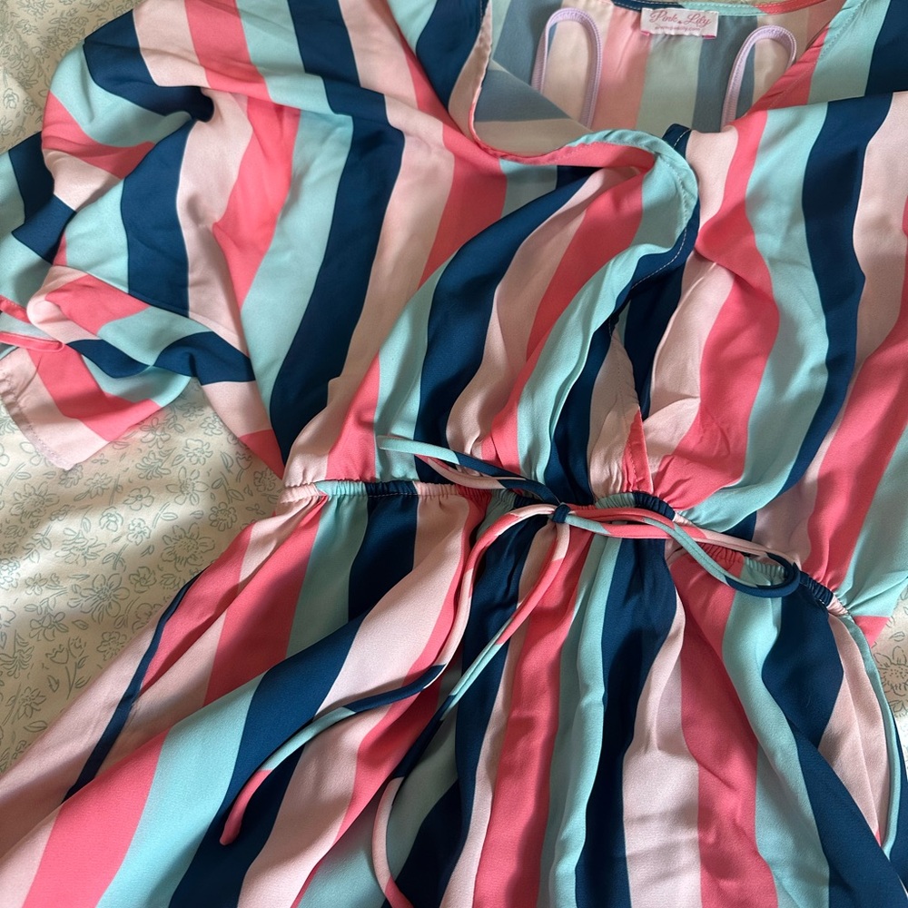 Multicolor Striped Retro Romper